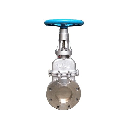 Stainless steel double flange type hand wheel knife gate valve