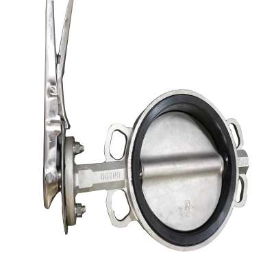 CF8 PTFE gear operated wafer cast iron  butterfly valve